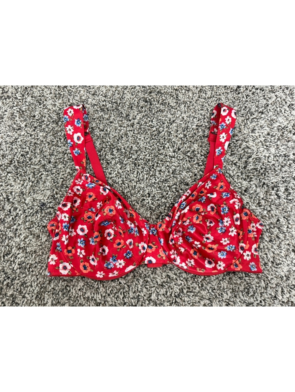 Victoria’s Secret Vintage Multicolor Floral Satin Unlined Underwire Bra Size 38C
